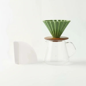 Japansk håndbrygningssæt - Keramisk Origami Dripper Barista & Espresso