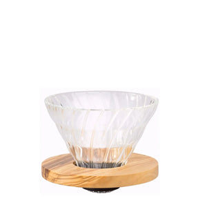 Glas Kaffedrypper V60 01 - Oliventræ HARIO