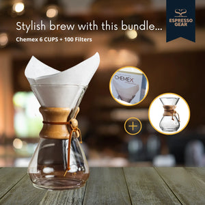 Chemex 6 KOPPER + 100 Filtre ESPRESSO UDSTYR