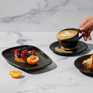 Lino Liten Tallrik - Svart - Barista och Espresso