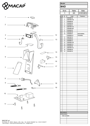 Macap SUPPORTO PERNI M5D - Reservdel OEM nummer: C0004M155